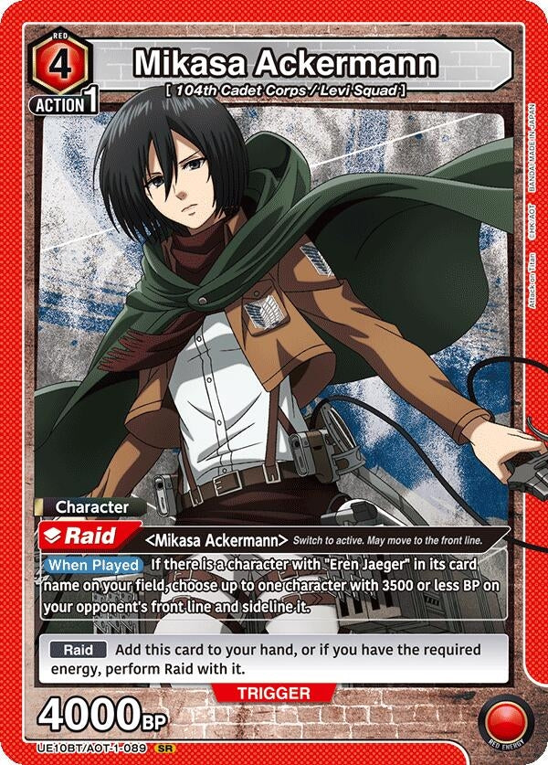 Image for Mikasa Ackermann (089) (UE10BT) (UE10BT/AOT-1-089) - Union Arena