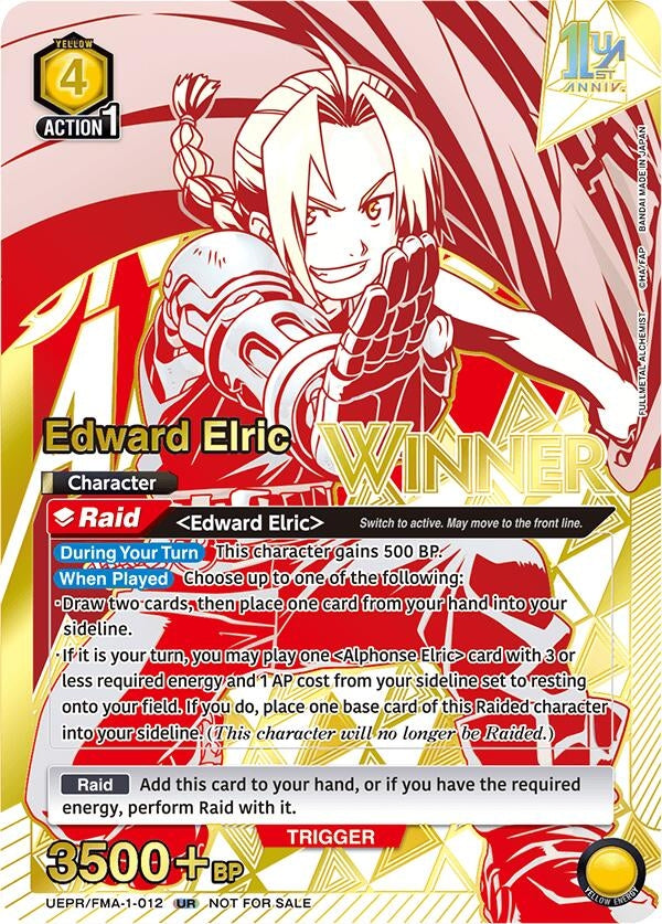 Image for Edward Elric (012) (Winner) (UEPR) (UEPR/FMA-1-012) - Union Arena