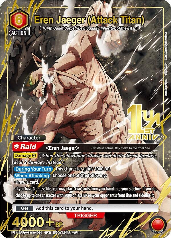 Image for Eren Jaeger (Attack Titan) (093) (Gold) (UEPR) (UEPR/AOT-1-093) - Union Arena