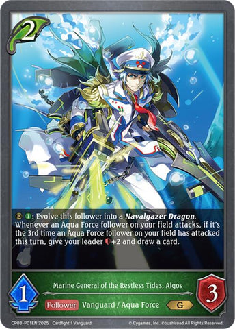 Marine General of the Restless Tides, Algos - P01EN (Foil) (CP03-P01EN) [Cardfight!! Vanguard]