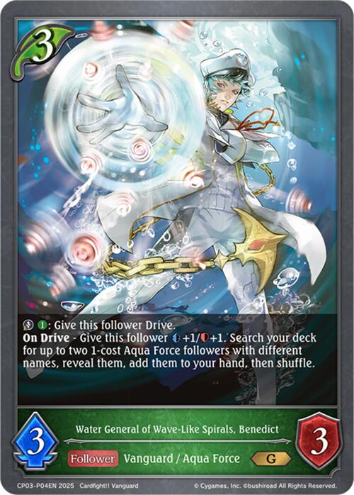Water General of Wave-Like Spirals, Benedict - P04EN (Foil) (CP03-P04EN) [Cardfight!! Vanguard]