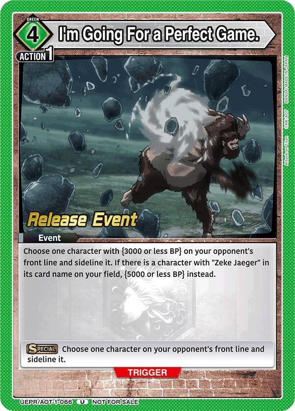 Image for I'm Going For a Perfect Game. (UE10BT_RE) (UEPR/AOT-1-066) - Union Arena