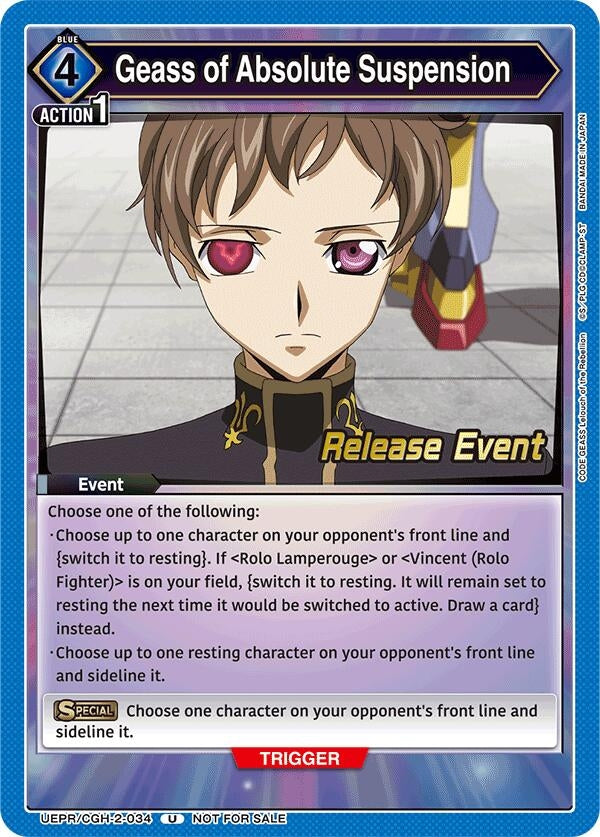 Image for Geass of Absolute Suspension (UEPR/CGH-2-034) - Union Arena