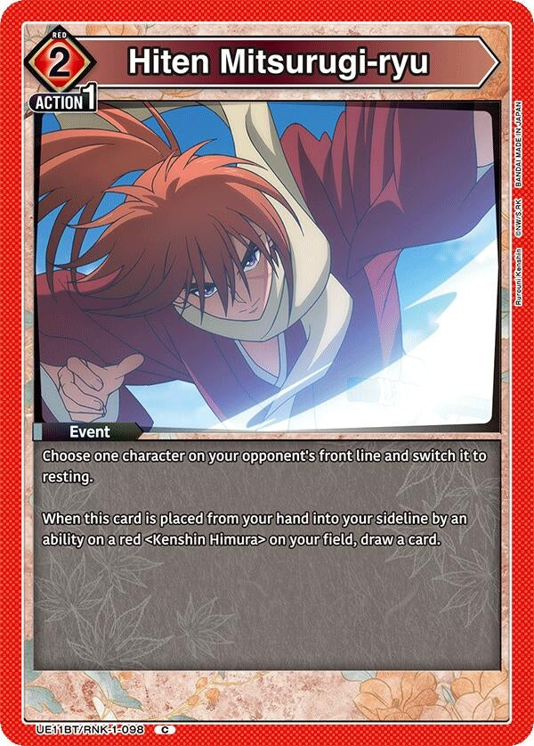 Image for Hiten Mitsurugi-ryu (UE11BT) (UE11BT/RNK-1-098) - Union Arena