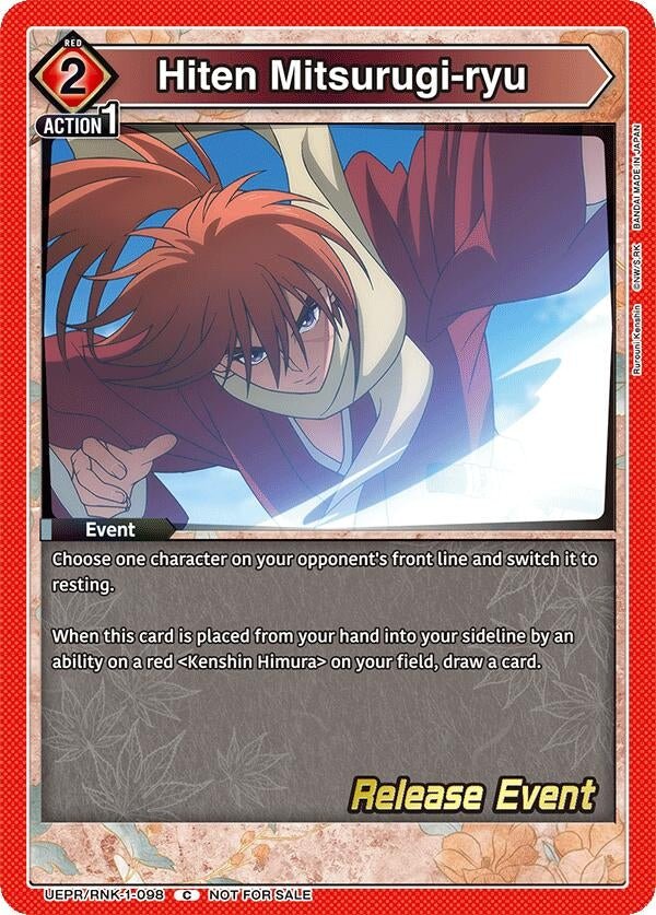 Image for Hiten Mitsurugi-ryu (UE11BT_RE) (UEPR/RNK-1-098) - Union Arena