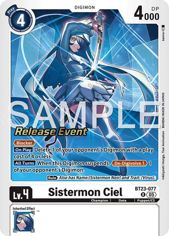 Sistermon Ciel [BT23-077] [Hackers' Slumber Release Event Cards]