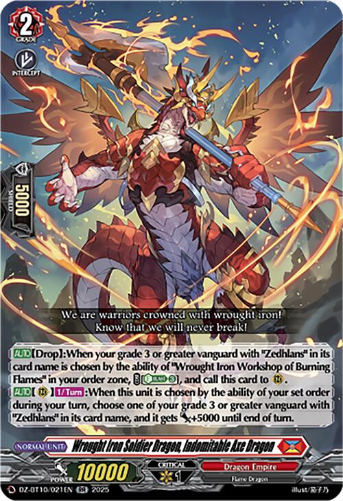 Wrought Iron Soldier Dragon, Indomitable Axe Dragon (DZ-BT10/021EN) [Dragonsoul Resonance]