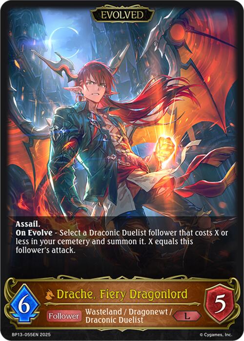 Drache, Fiery Dragonlord (Evolved) (BP13-055EN) [Dominion of Darkness]