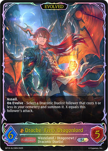Drache, Fiery Dragonlord (Evolved) (BP13-SL13EN) [Dominion of Darkness]