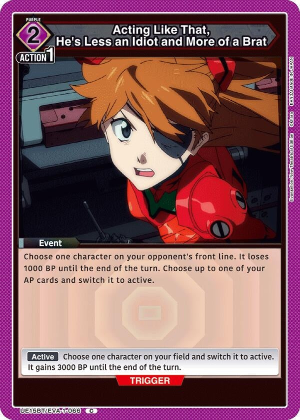 Image for Acting Like That, He's Less an Idiot and More of a Brat (UE15BT) (UE15BT/EVA-1-066) - Union Arena