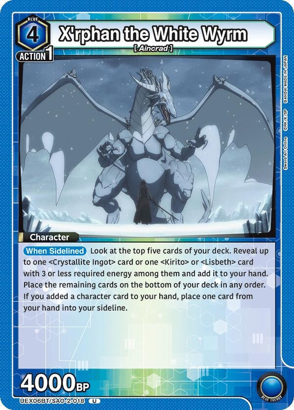 Image for X'rphan the White Wyrm (UEX06BT) (UEX06BT/SAO-2-018) - Union Arena