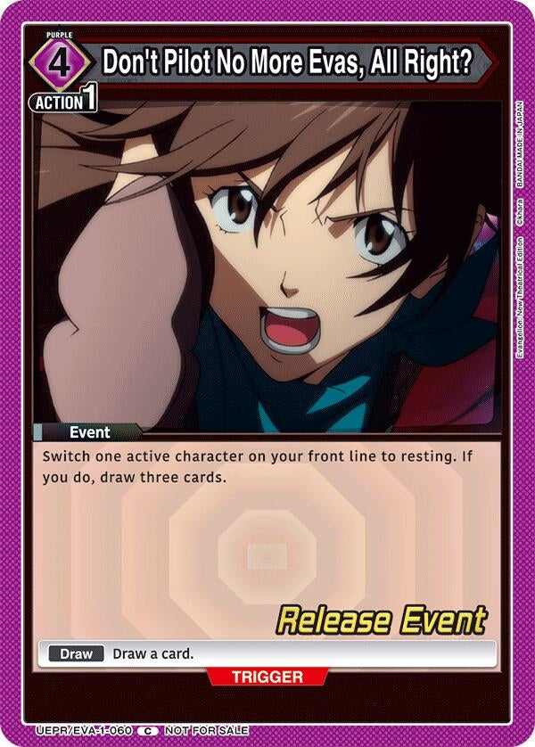 Image for Don't Pilot No More Evas, All Right? (UE15BT_RE) (UEPR/EVA-1-060) - Union Arena