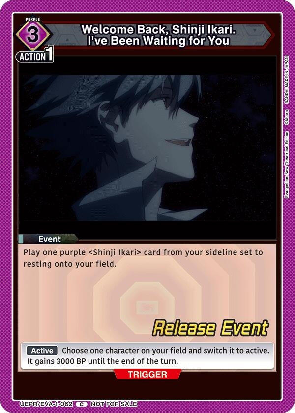 Image for Welcome Back, Shinji Ikari. I've Been Waiting for You (UE15BT_RE) (UEPR/EVA-1-062) - Union Arena