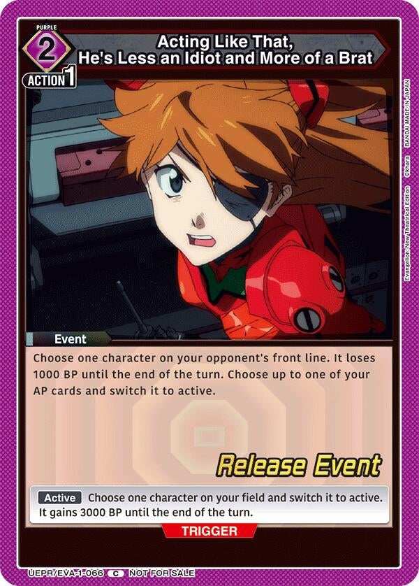 Image for Acting Like That, He's Less an Idiot and More of a Brat (UE15BT_RE) (UEPR/EVA-1-066) - Union Arena