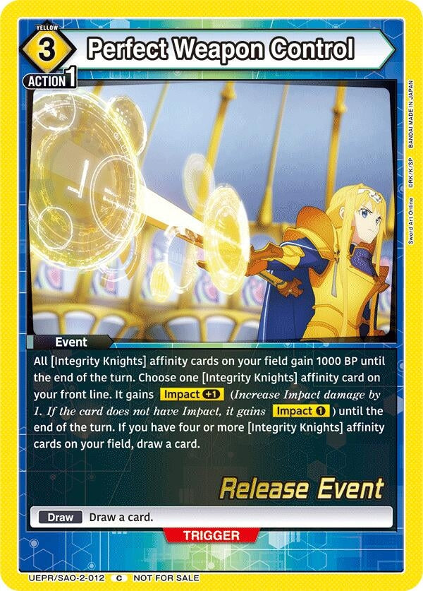 Image for Perfect Weapon Control (UEX06BT_RE) (UEPR/SAO-2-012) - Union Arena