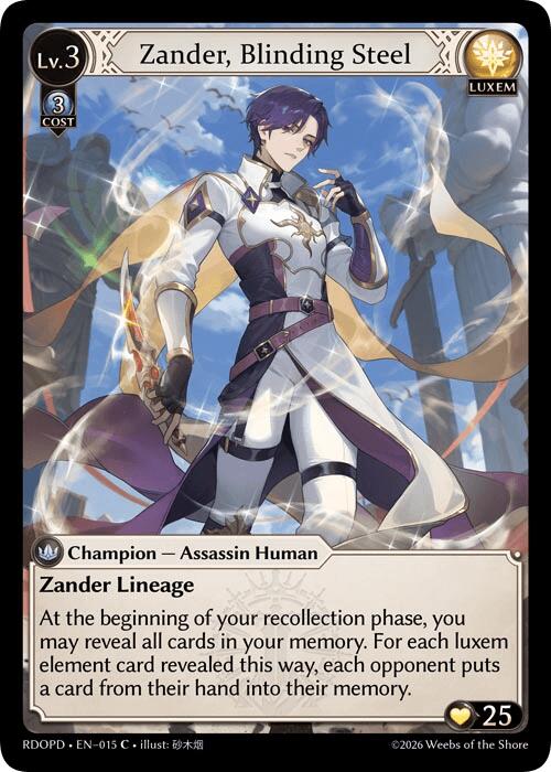 Zander, Blinding Steel (Extended Art) (015) [Radiant Origins: Pantheon