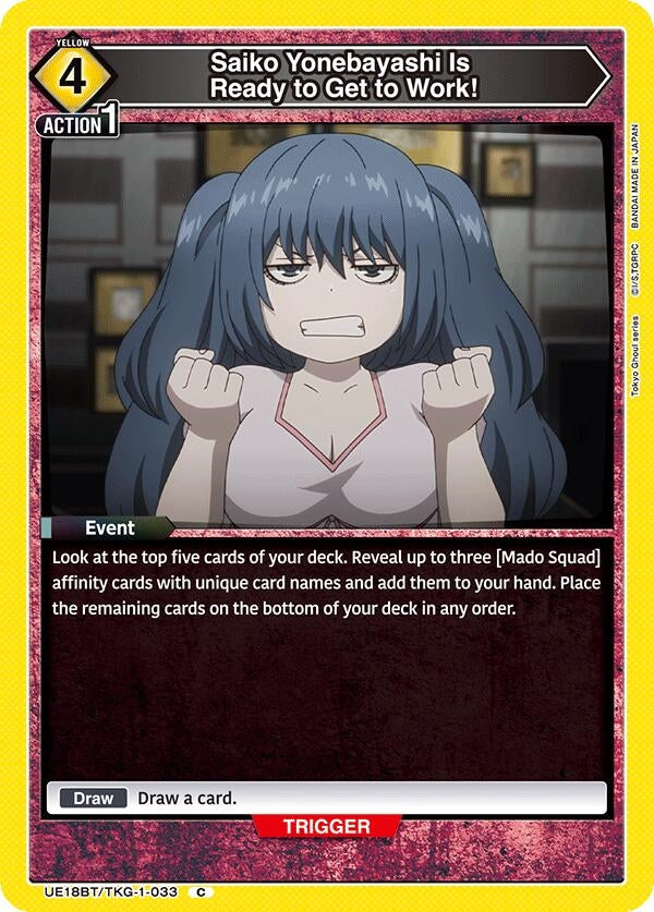 Image for Saiko Yonebayashi Is Ready to Get to Work! (UE18BT) (UE18BT/TKG-1-033) - Union Arena