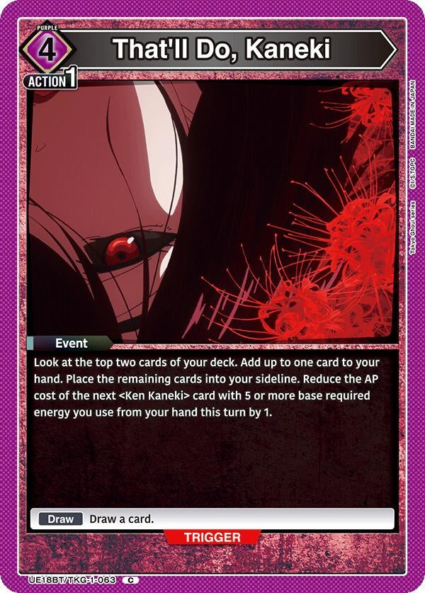 Image for That'll Do, Kaneki (UE18BT) (UE18BT/TKG-1-063) - Union Arena