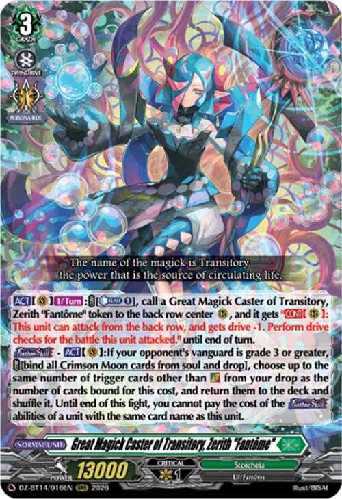 Great Magick Caster of Transitory, Zerith "Fantome" (DZ-BT14/016EN) [Envoys of the Crimson Moon]