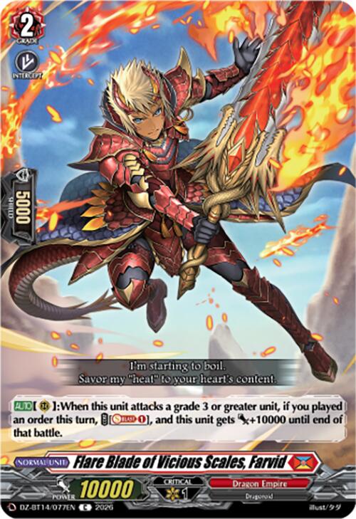 Flare Blade of Vicious Scales, Farvid (DZ-BT14/077EN) [Envoys of the Crimson Moon]