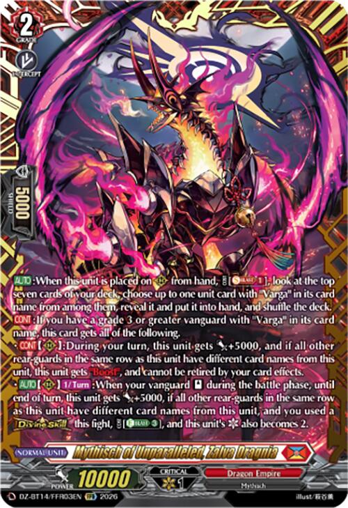 Mythisch of Unparalleled, Zalva Dragnia (DZ-BT14/FFR03EN) [Envoys of the Crimson Moon]