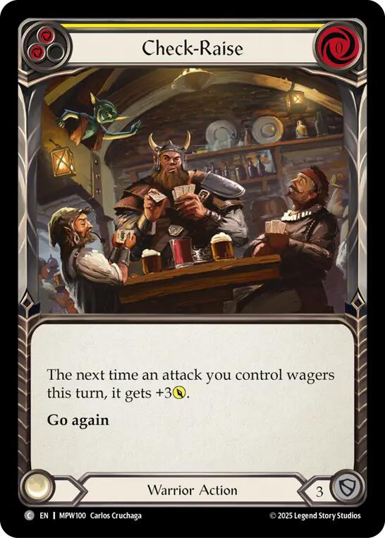 Check-Raise (Yellow) [MPW100] (Mastery Pack Warrior)  Rainbow Foil