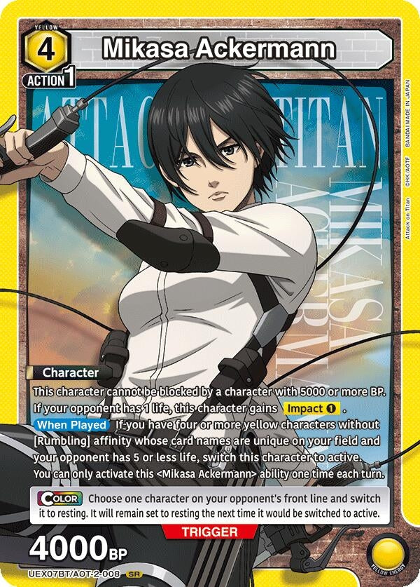 Image for Mikasa Ackermann (008) (UEX07BT) (UEX07BT/AOT-2-008) - Union Arena