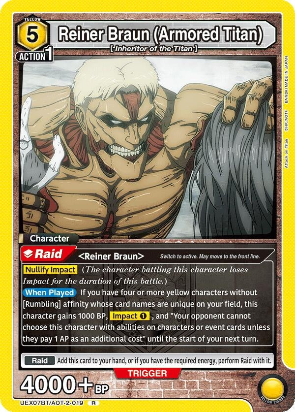 Image for Reiner Braun (Armored Titan) (019) (UEX07BT) (UEX07BT/AOT-2-019) - Union Arena