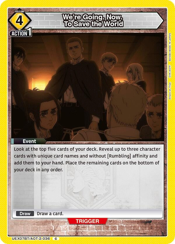 Image for We're Going. Now. To Save the World (UEX07BT) (UEX07BT/AOT-2-036) - Union Arena
