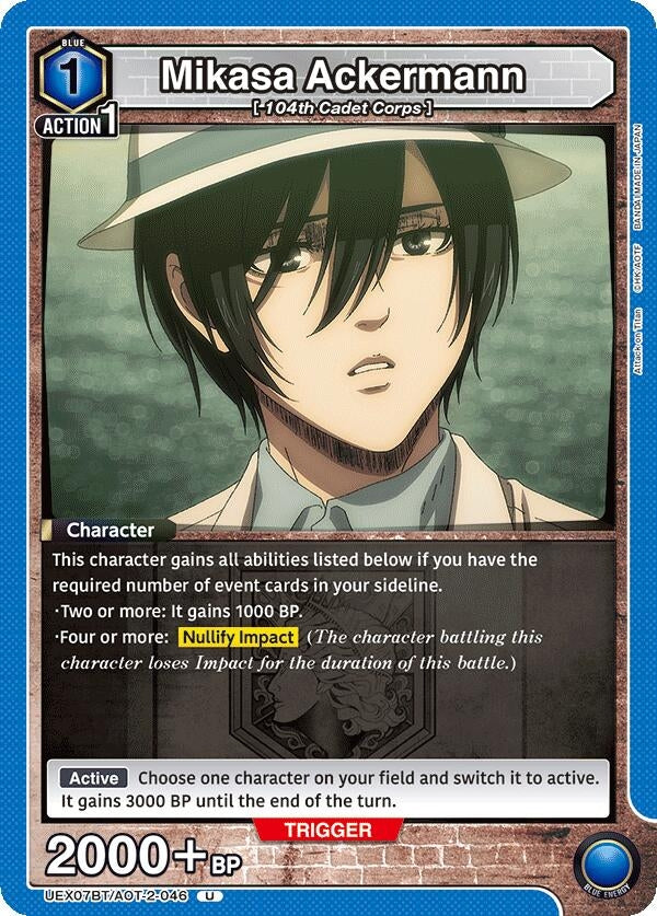 Image for Mikasa Ackermann (046) (UEX07BT) (UEX07BT/AOT-2-046) - Union Arena