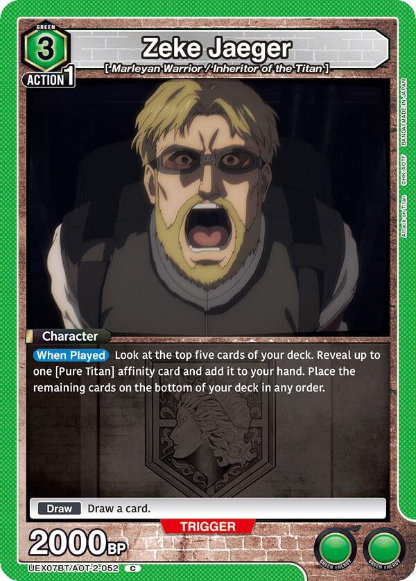 Image for Zeke Jaeger (052) (UEX07BT) (UEX07BT/AOT-2-052) - Union Arena