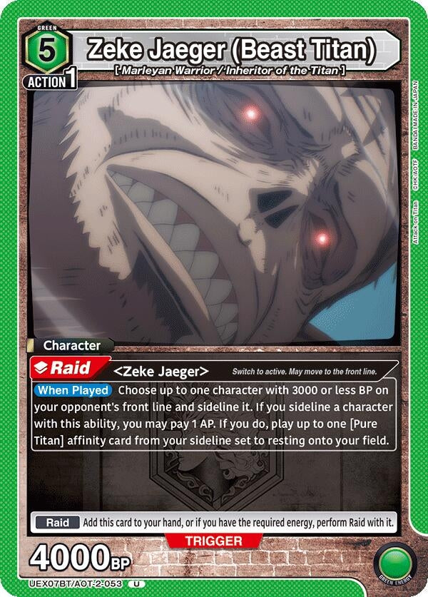 Image for Zeke Jaeger (Beast Titan) (053) (UEX07BT) (UEX07BT/AOT-2-053) - Union Arena