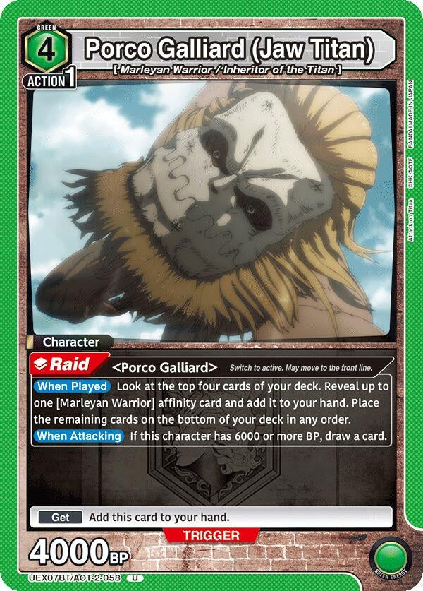 Image for Porco Galliard (Jaw Titan) (UEX07BT) (UEX07BT/AOT-2-058) - Union Arena