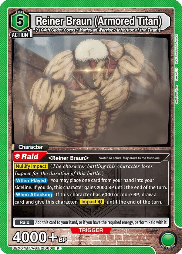 Image for Reiner Braun (Armored Titan) (060) (UEX07BT) (UEX07BT/AOT-2-060) - Union Arena