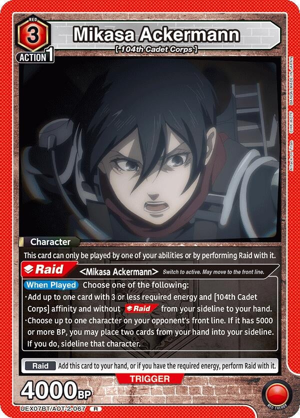 Image for Mikasa Ackermann (067) (UEX07BT) (UEX07BT/AOT-2-067) - Union Arena