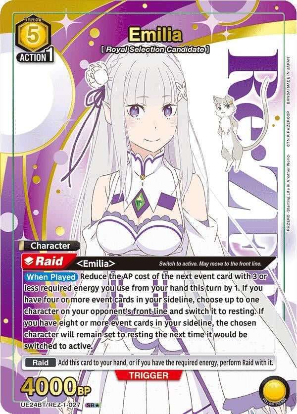 Image for Emilia (027) (Box Topper Gold Foil) (UE24BT) (UE24BT/REZ-1-027) - Union Arena