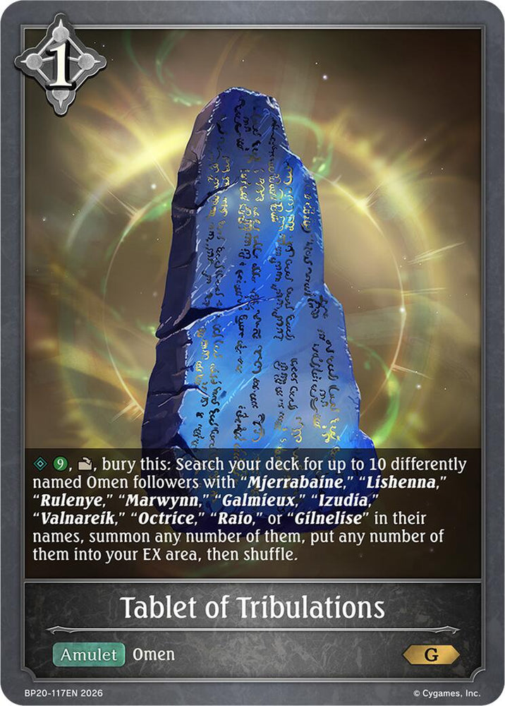 Tablet of Tribulations (BP20-117EN) [Omens and Heirs]