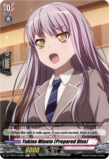 Yukina Minato [Prepared Diva] (DZ-TBP01/078EN) [BanG Dream! Girls Band Party!]