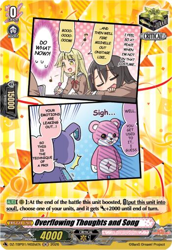 Overflowing Thoughts and Song (E) (Holo Rare) (DZ-TBP01/H02eEN) [BanG Dream! Girls Band Party!]
