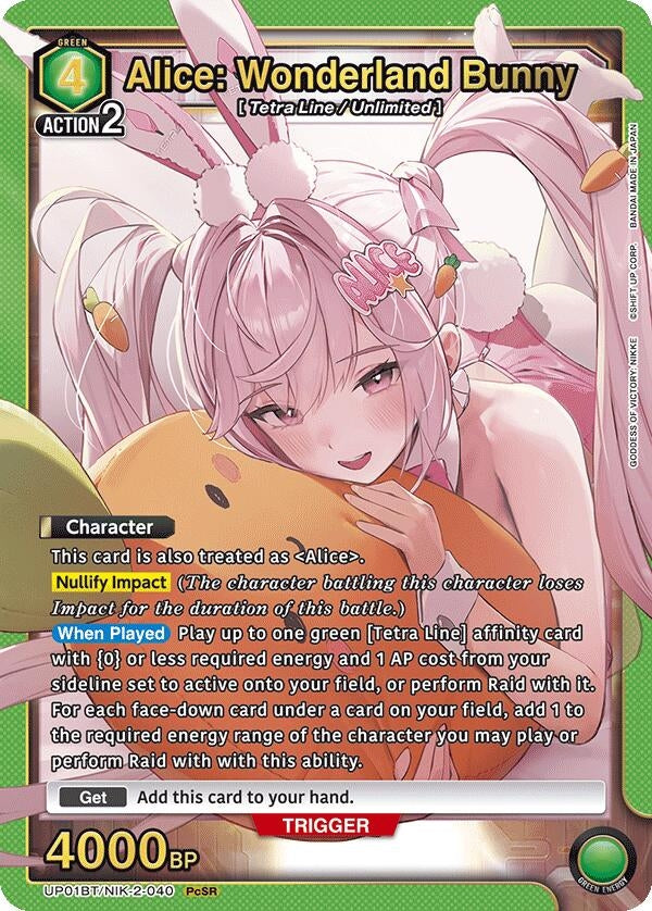 Image for Alice: Wonderland Bunny (UP01BT) (UP01BT/NIK-2-040) - Union Arena