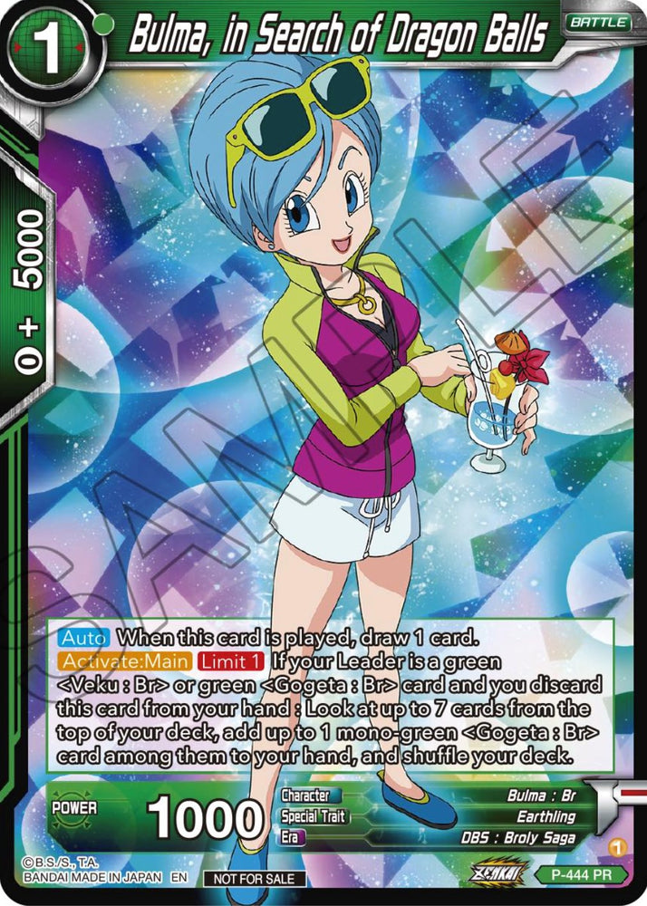 Bulma, In Search of Dragon Balls (Zenkai Series Tournament Pack Vol.2) (P-444) [Tournament Promotion Cards]