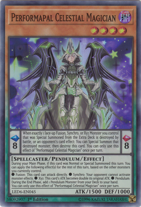 yugioh cards performapal Performapal Celestial Magician [LED6-EN045] Super Rare