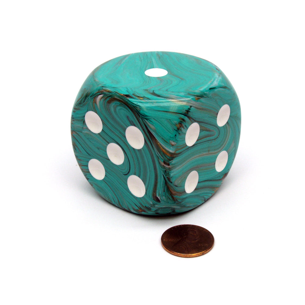 50mm D6 Marble: Oxi-Copper/White