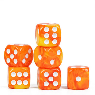 Blended Orange 12 piece D6 Set by Foam Brain Games