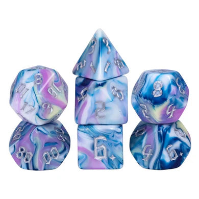 Blooming Violets RPG Dice Set by Foam Brain Games