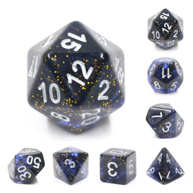 Clear Night Sky RPG Dice Set by Foam Brain Games