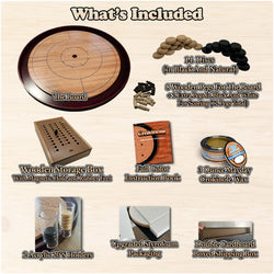 Crokinole TOURNAMENT Edition Hardwood Board (2024 Edition) Mahognay + Black Carrying Case