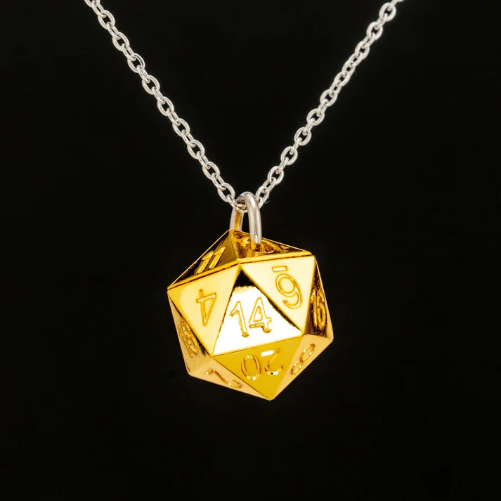 HYMGHO Metal D20 Necklace - Gold