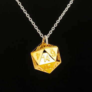 HYMGHO Metal D20 Necklace - Gold