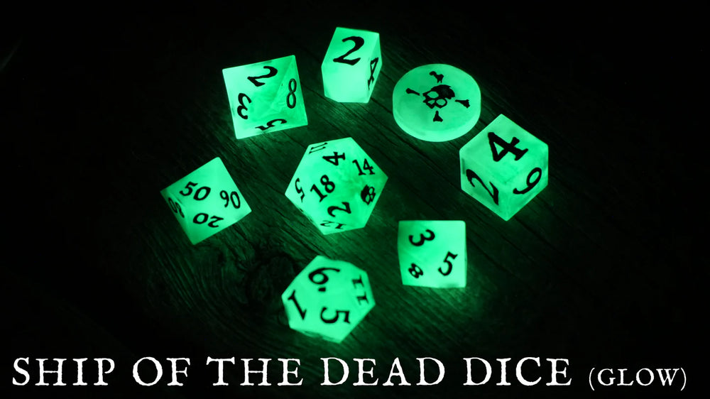 Pirate Borg Resin Dice - Ship of the Dead 12pc - Glow in the Dark